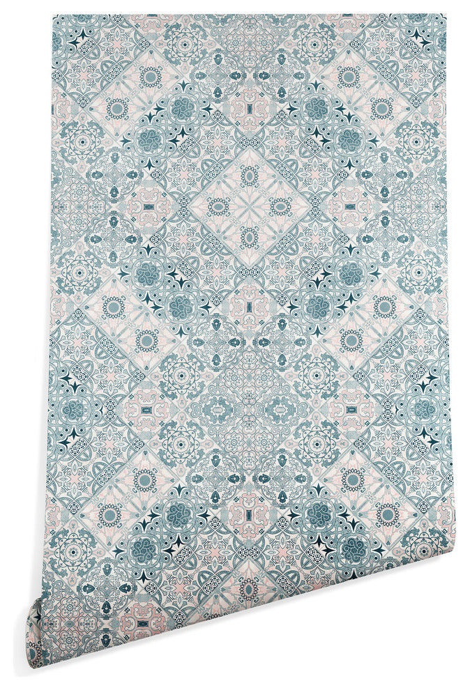 Deny Designs Marta Barragan Camarasa Ceramic Tile Wallpaper, Blue, 2'x4'