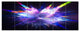 Blue Explosion of Paint Drops, Floral Canvas Art Print, 70"x28", 6 Panels
