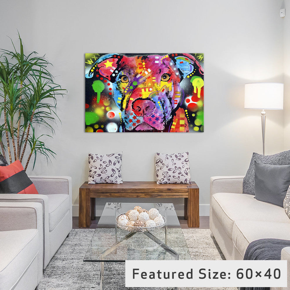 "The Brooklyn Pit Bull" by Dean Russo, 40x26x1.5"