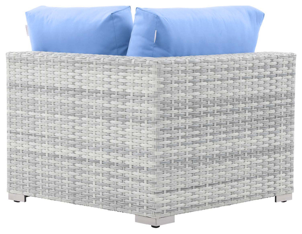 Convene Outdoor Patio Corner Chair Light Gray Light Blue