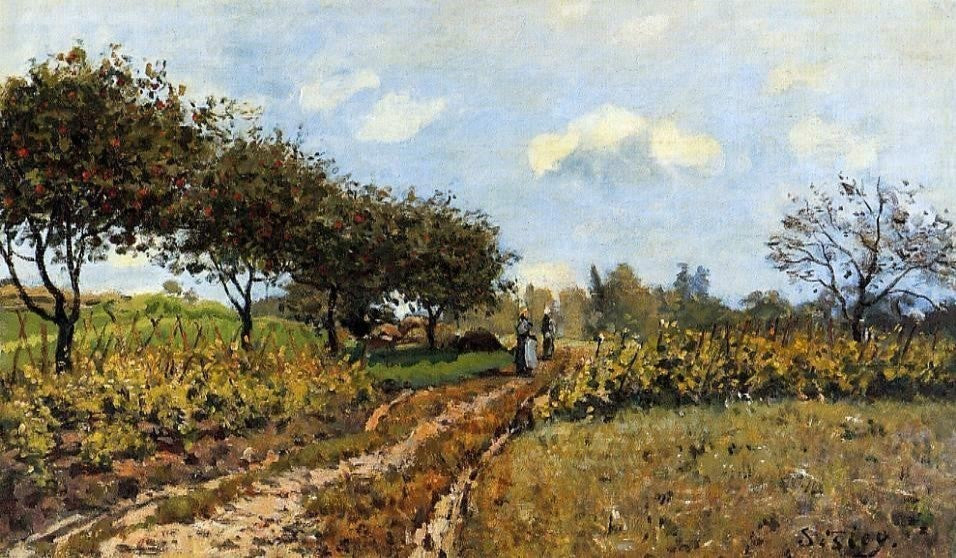 Alfred Sisley Path in the Country, 18"x27" Wall Decal Print