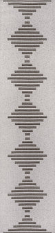 Vinales Diamond Stripe Indoor/Outdoor Area Rug, Light Gray/Black, 2x8