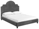 Primrose Queen Performance Velvet Platform Bed Gray