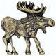 Walking Moose Right Facing Cabinet Knob, Antique Brass
