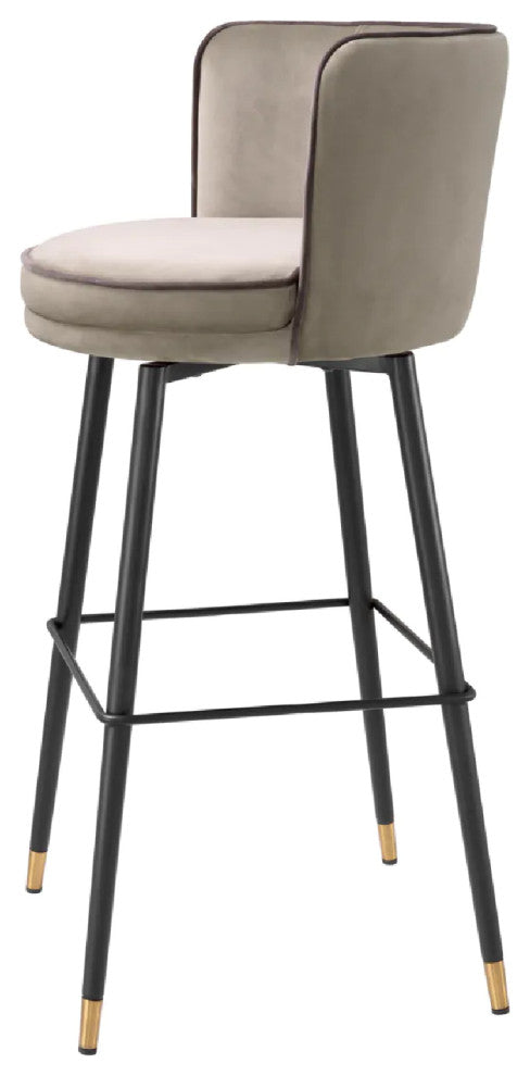 Modern Swivel Bar Stool, Eichholtz Grenada, Dark Gray
