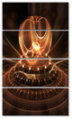 Modern Fractal Brown Dom, Oversized Abstract Canvas Art, 28"x48", 4 Panels