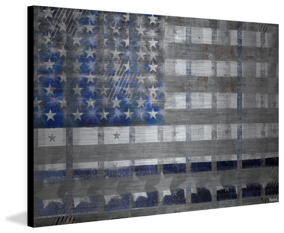 "Blue America" Print on Brushed Aluminum, 36"x24"