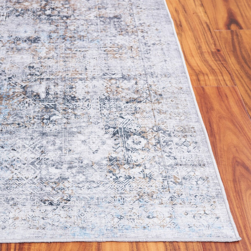 Safavieh Arizona Machine-Washable Collection ARZ539 Rug, Beige/Charcoal, 4'x6'