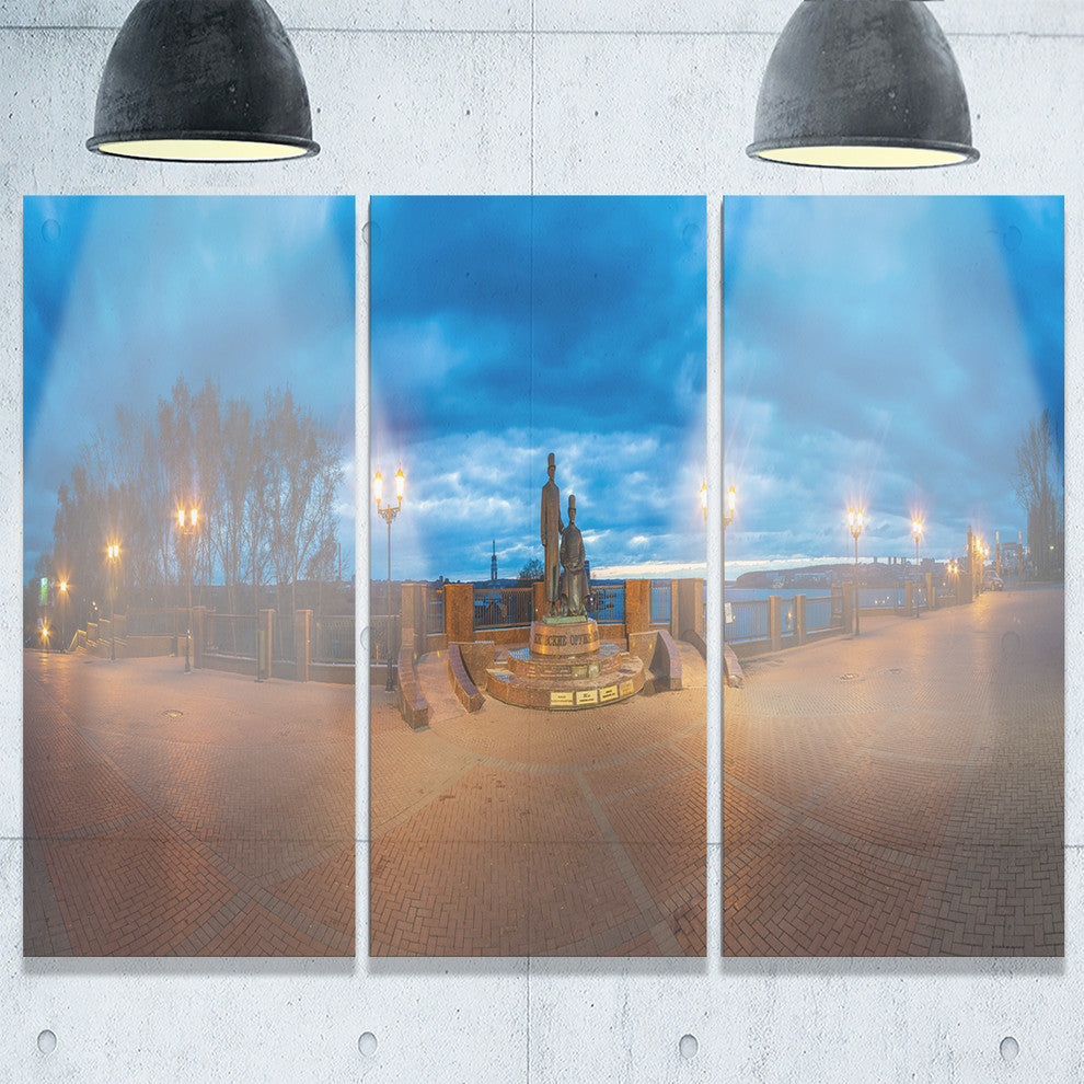 "Monument to Armories Panorama" Metal Wall Art, 3 Panels, 36"x28"