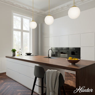 Hepburn Painted Modern Brass With Cased White Glass 1 Light Pendant Ceiling