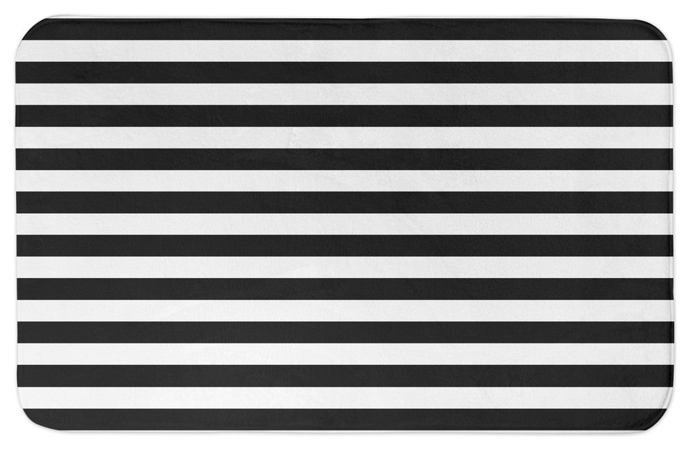 Black and White Stripes 34x21 Bath Mat