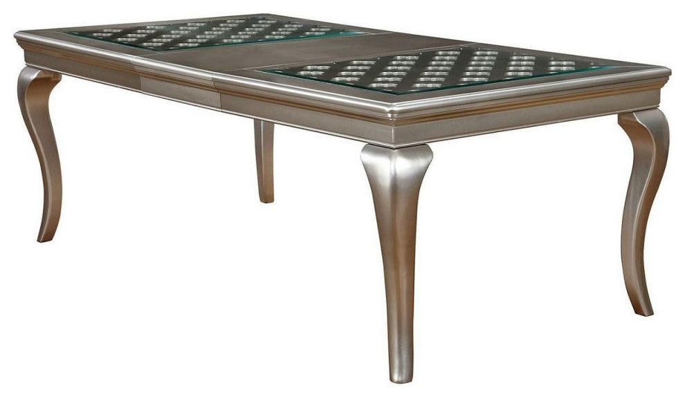Expandable Dining Table, Champagne Finish