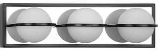Pearl LED 3-Light Opal Glass LED Modern Bath Vanity Light, Matte Black