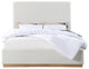 Alfie Linen Textured Fabric Upholstered Bed, Cream, King