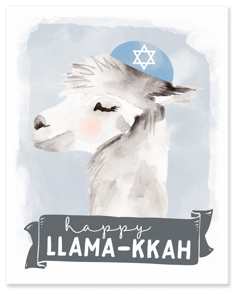 Happy Llama-kkah 8"x10" Easelback Canvas