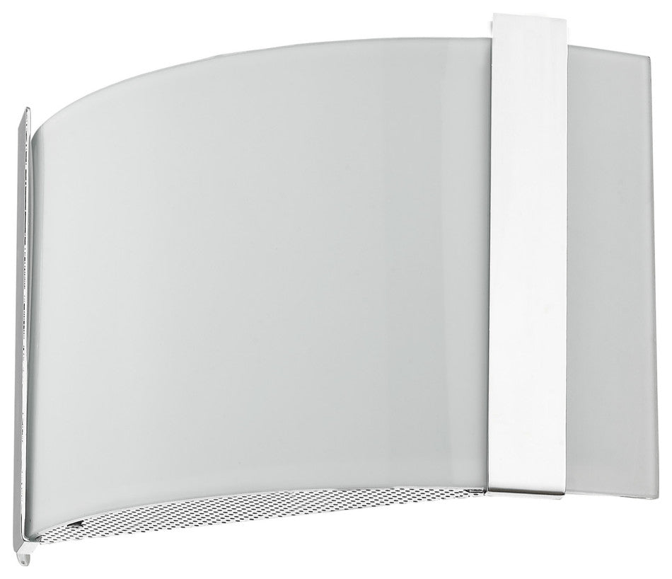 Polished Chrome Wall Sconce with Frosted Glass Shade