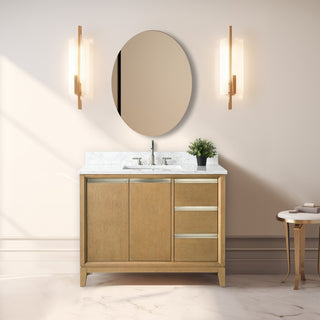 Vanity Art Bathroom Vanity With Sink, Natural Oak, 42" Single