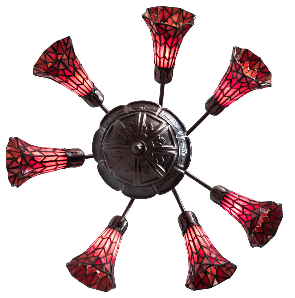 24 Wide Tiffany Pond Lily 7 Light Chandelier