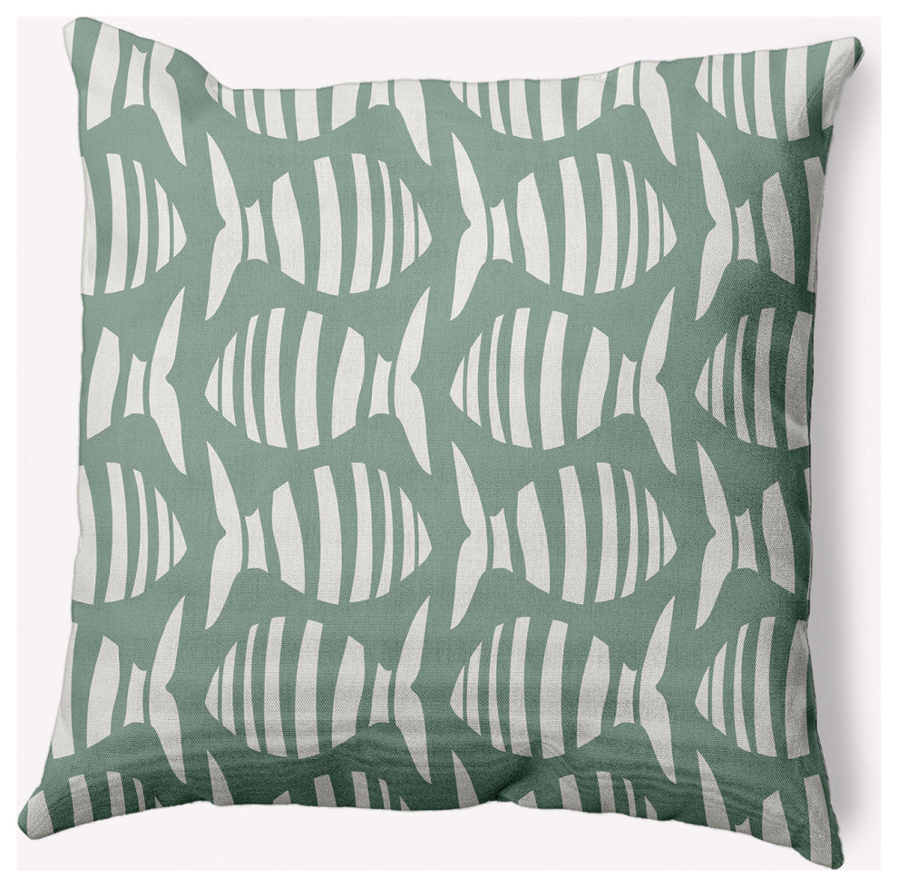 26x26" Swimming School Nautical Decorative Indoor Pillow, Sage