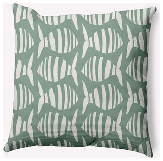 26x26" Swimming School Nautical Decorative Indoor Pillow, Sage