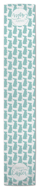 Blue Happy Easter Bunny Silhouettes 16x90 Table Runner