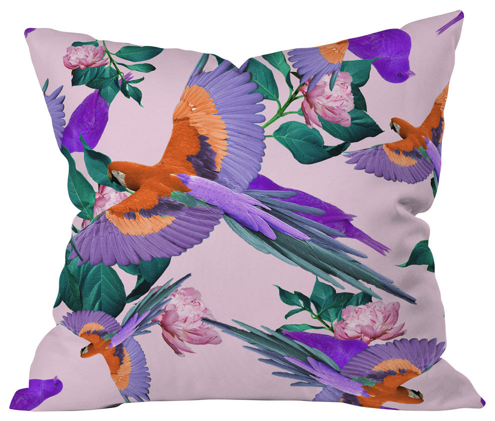 Kei Parrot Paradise Throw Pillow
