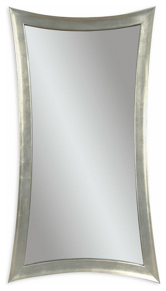 Hour Glass Wall Mirror - Silver Leaf