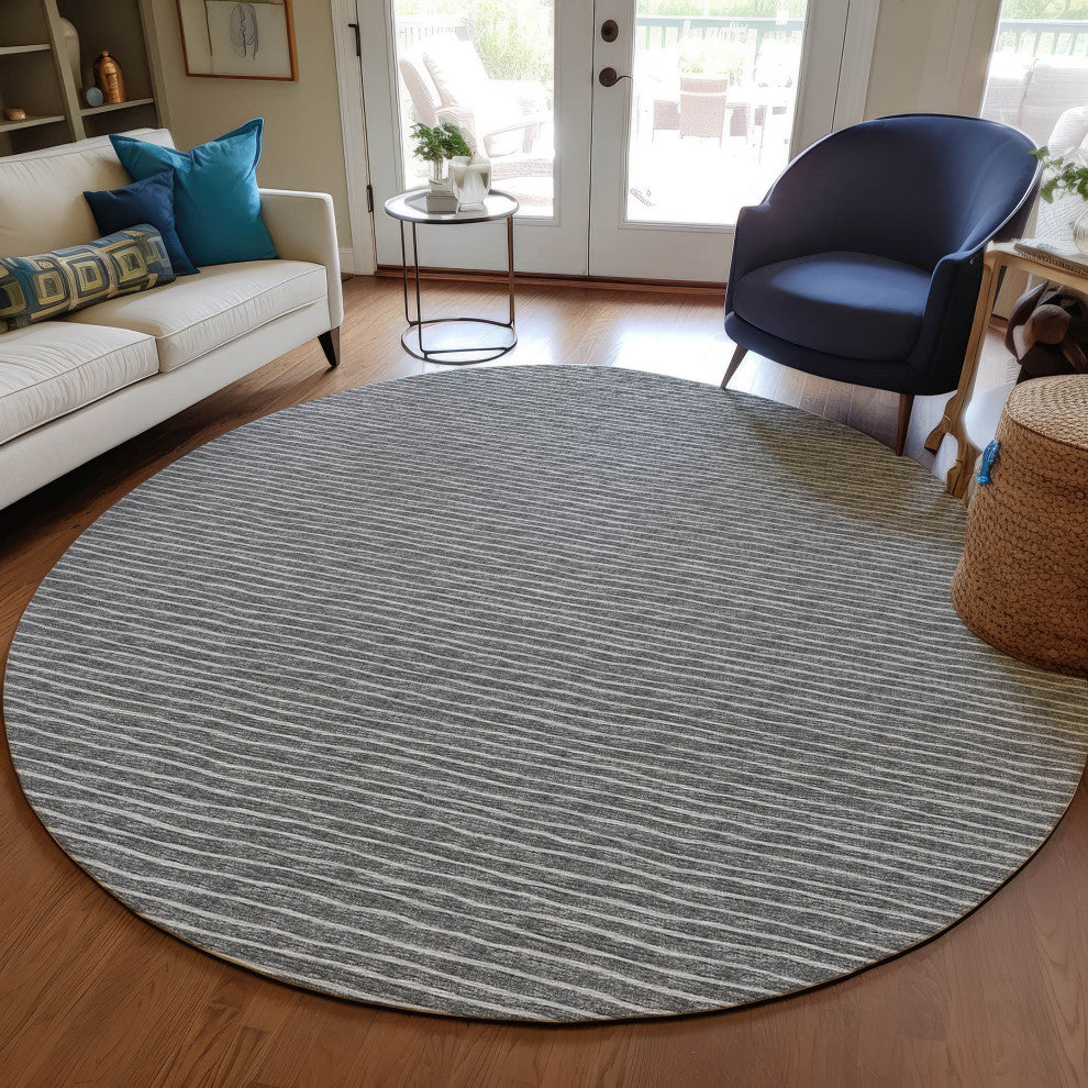 Indoor/Outdoor Laidley LA1 Grey Machine Washable 10' x 10' Rug