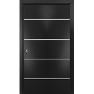 Bi-fold Doors 84 x 84 | Planum 0210 Matte Black with  | Sturdy Tracks