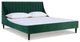 Aspen Modern Vertical Tufted Upholstered Platform Bed, Evergreen Velvet, King