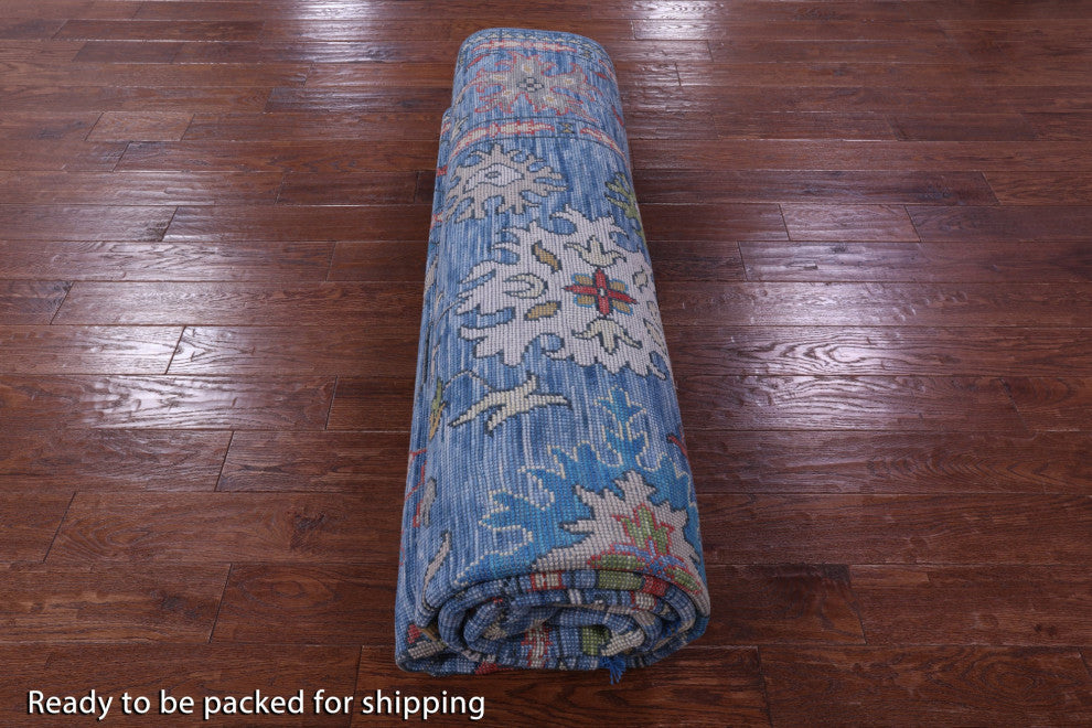 8' 11" X 12' 1" Hand-Knotted Turkish Oushak Wool Rug - Q14953
