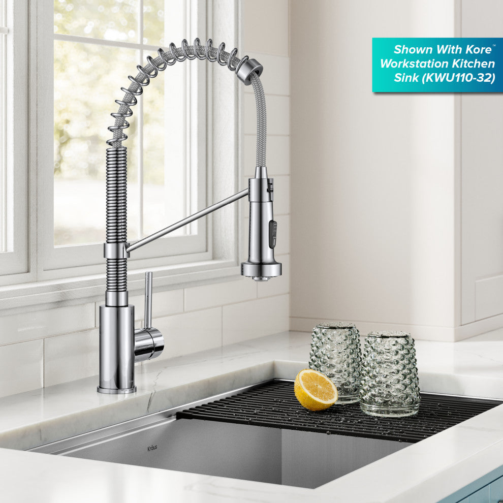 Bolden Commercial Style 2-Function Pull-Down 1-Handle 1-Hole Kitchen Faucet, Chrome
