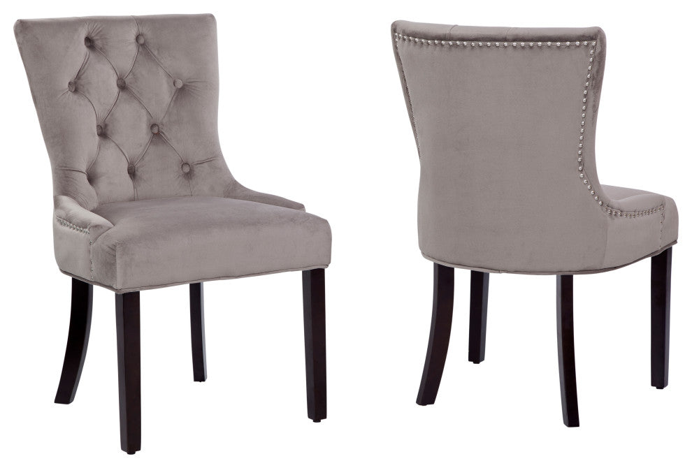 Grafton Home Valentino Upholstered Dining Chairs, Set of 2, Granite
