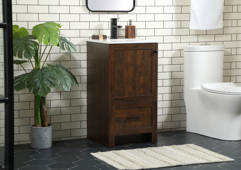 Home Living 19" Farmhouse Expresso-Light Bathroom Vanity