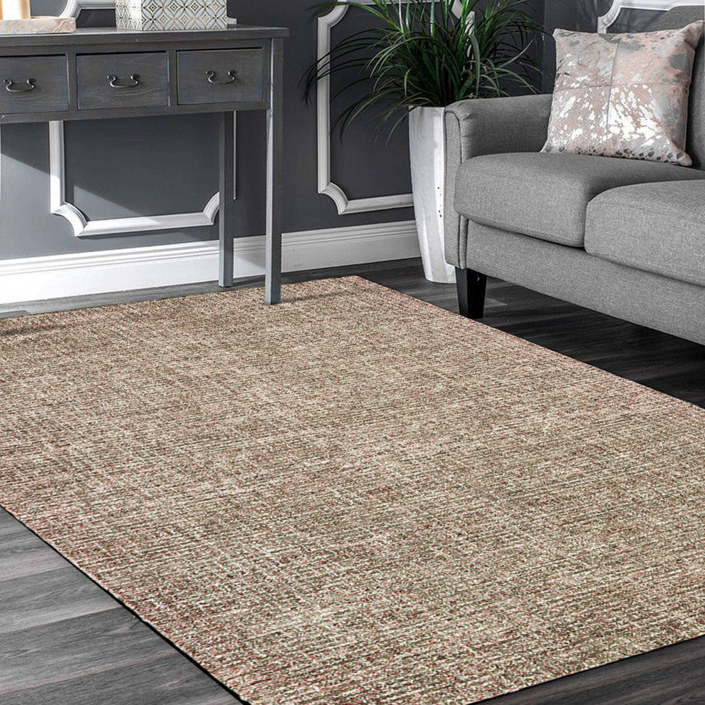 8" x 10" Brown Detailed Weave Area Rug