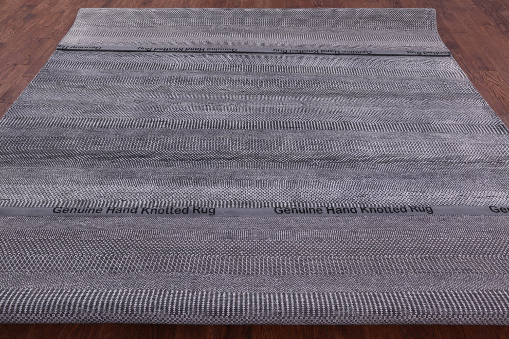 Savannah Grass Wool and Silk Hand Knotted Rug 9' 0" X 12' 2" Q11442