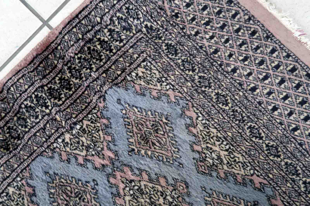 Handmade Vintage Uzbek Bukhara Runner 2.4'x8', 75cmx244cm 1960s