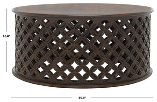 Safavieh Kaydix Round Coffee Table, Brown, Brown