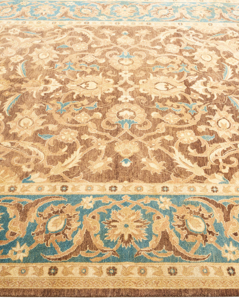 Eclectic, One-of-a-Kind Hand-Knotted Area Rug Yellow, 6' 1 x 8' 7