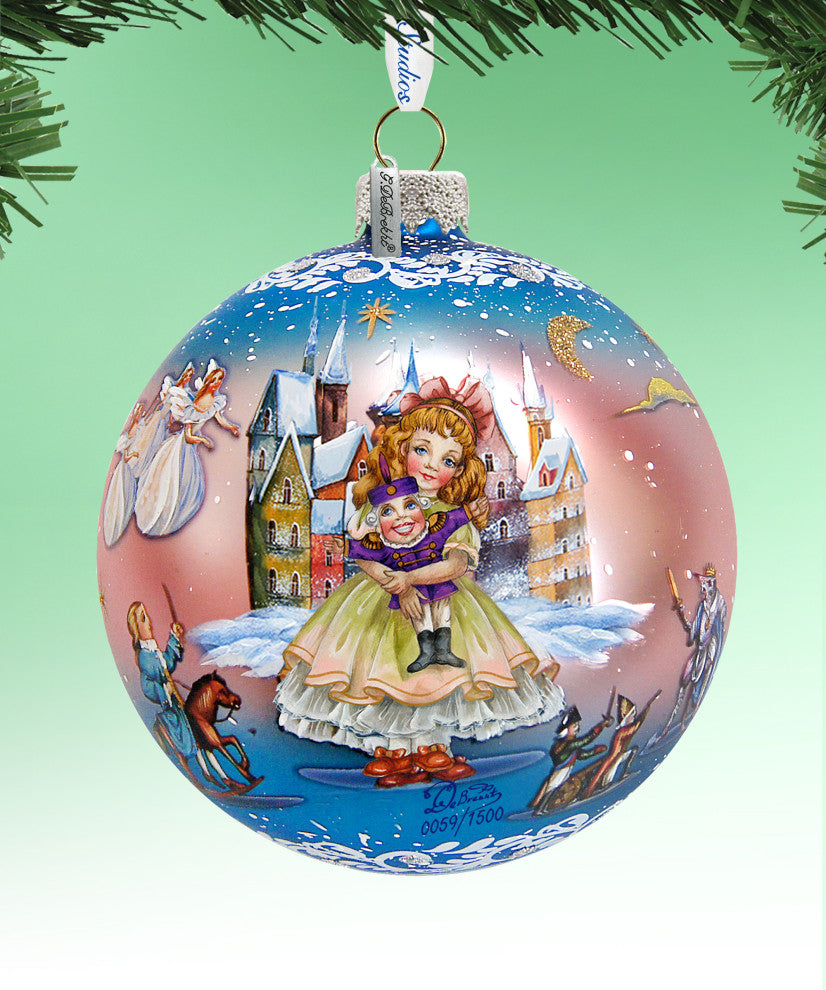 Hand Painted Scenic Glass Ornament Nutcracker Fairytale Ball, Limited Edition