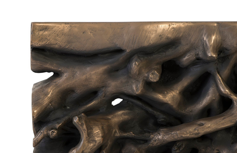 Square Root Console Table, Antique Bronze