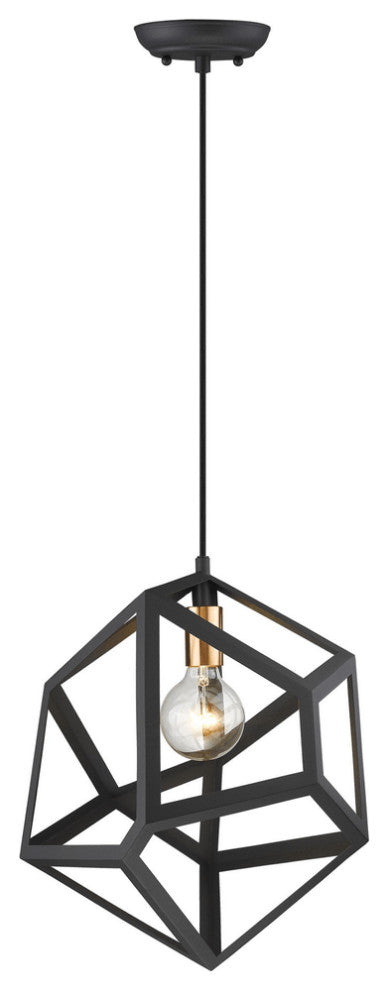Hedron 1-Light Matte Black Pendant