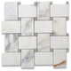 Calacatta Gold Marble Basketweave Mosaic Tile Cinderella Gray Polished, 1 sheet