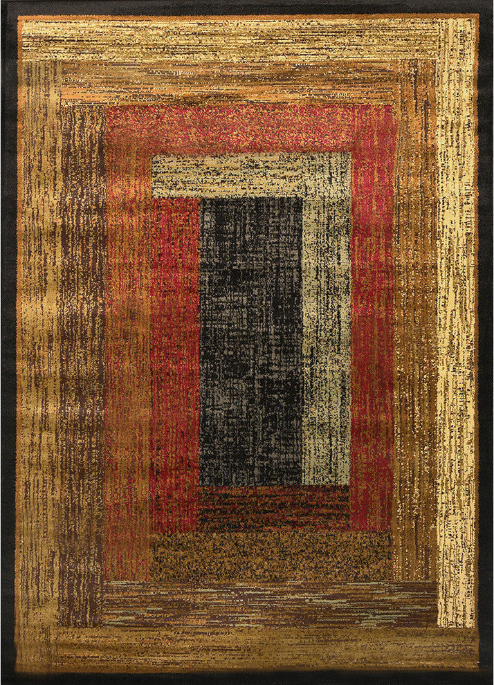 Home Dynamix Royalty Vega Runner Area Rug 1'9"x7'2", Border Black