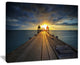 "Illuminated Wooden Bridge in Sunlight" Sea Pier Wall Art Canvas Print, 20"x12"
