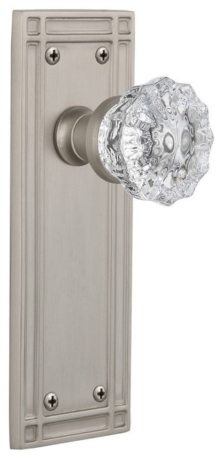 Single Mission Plate With Crystal Knob, Satin Nickel