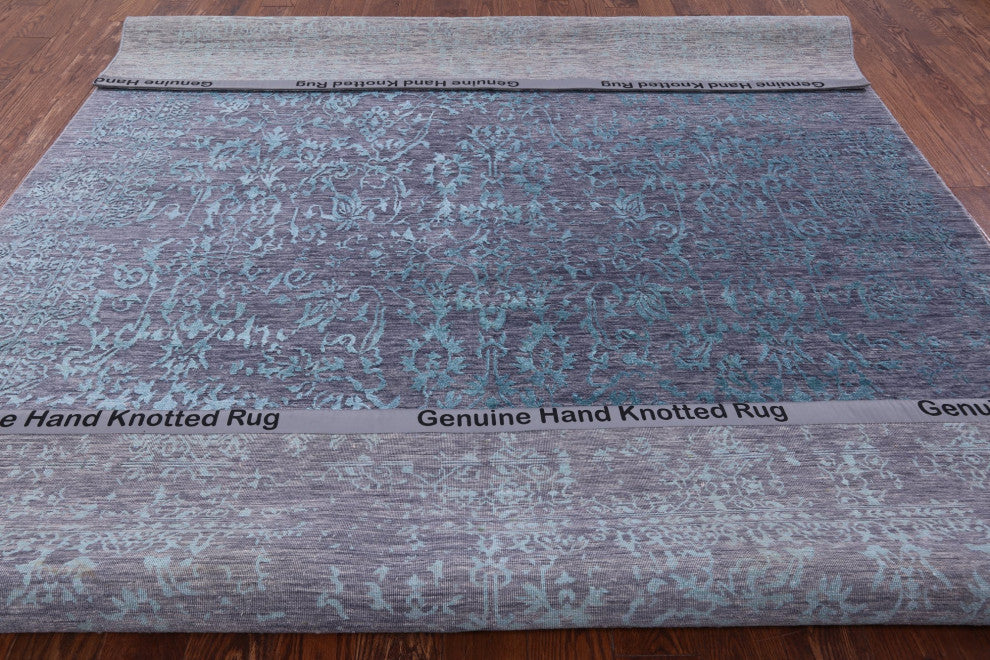 Wool and Silk Persian Hand Knotted Rug 7' 11" X 9' 11" Q6939