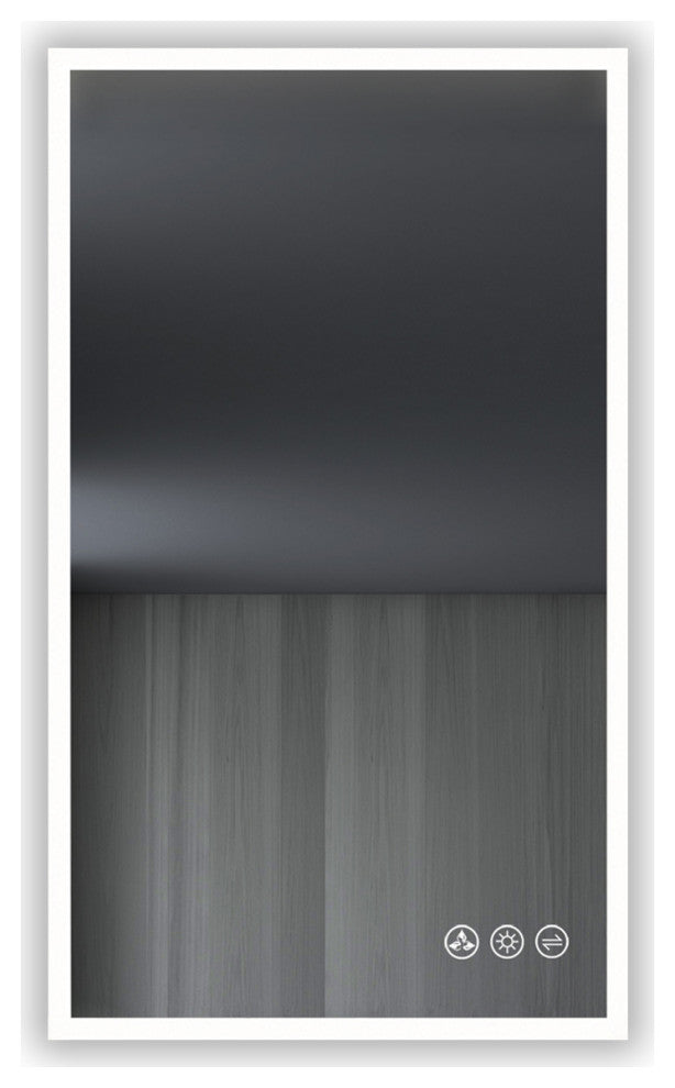 Fogless, Dimmable, Color Temperature Adjustable LED Mirror, 21x36