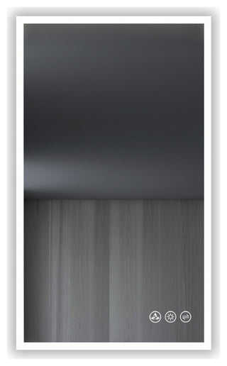 Fogless, Dimmable, Color Temperature Adjustable LED Mirror, 21x36