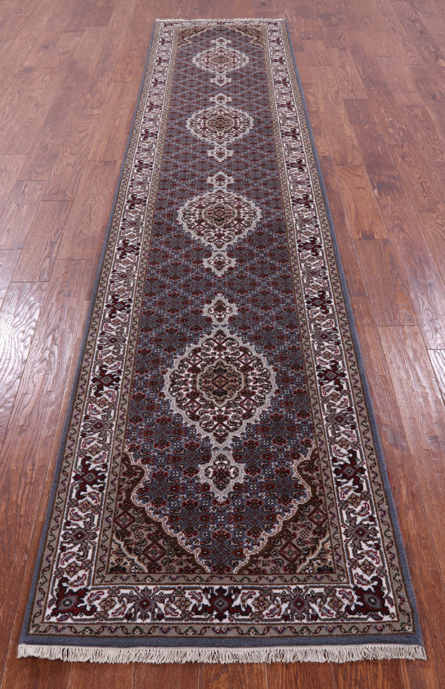 Wool & Silk Persian Tabriz Handmade Runner Rug 2' 8" X 12' 4" - Q13032